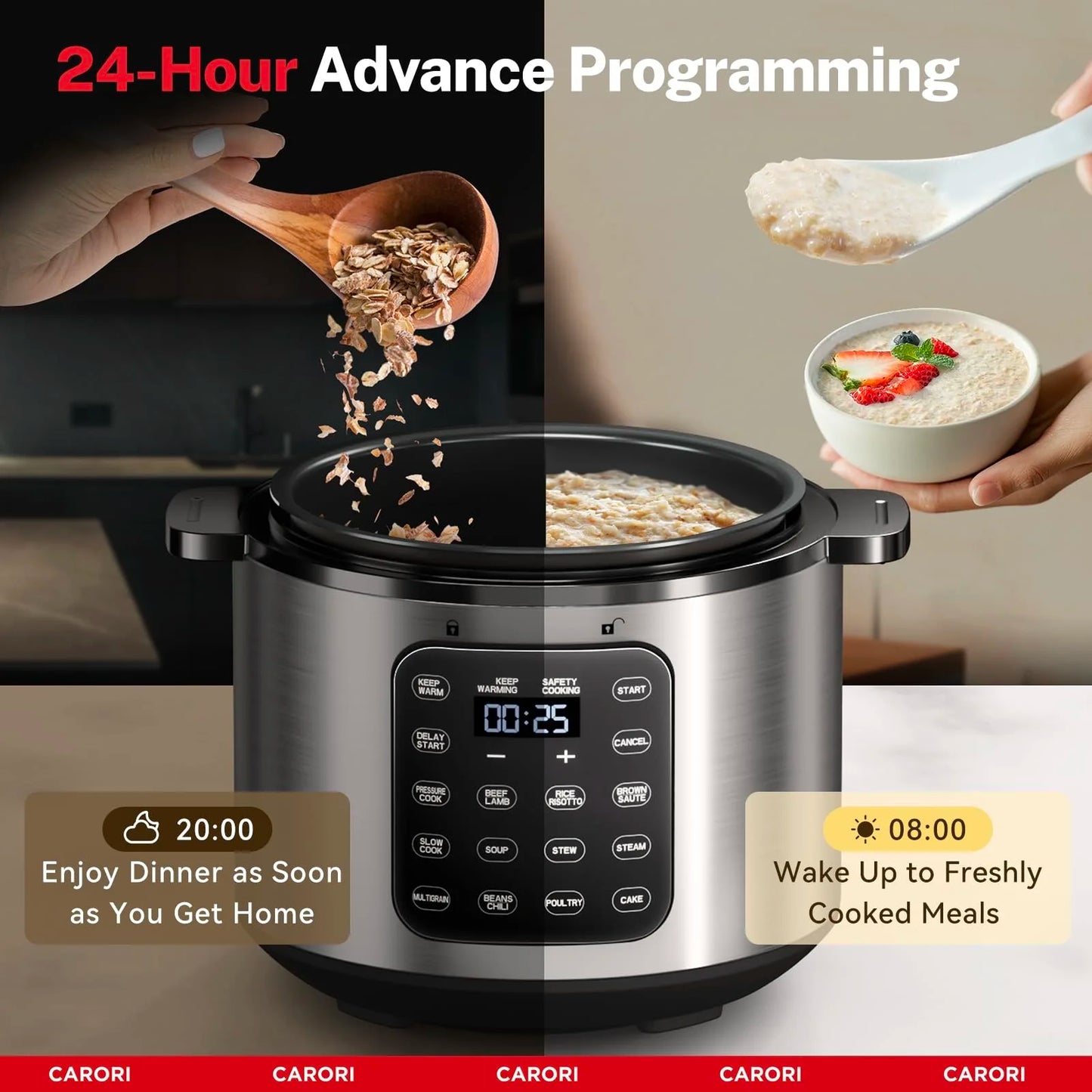 9-in-1 Electric Pressure Cooker 6 Qt Multi-Function