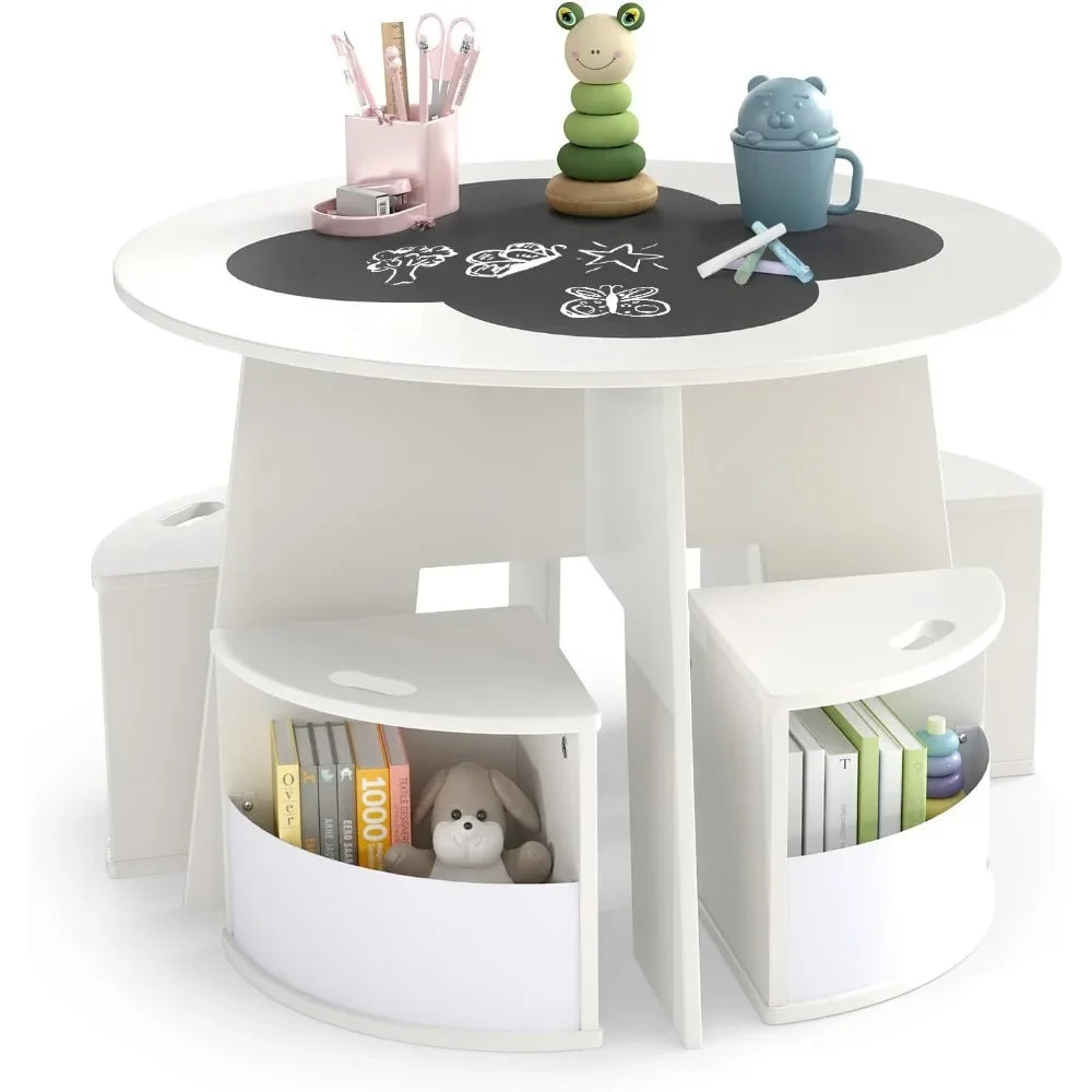 Children Table and Storage Stools