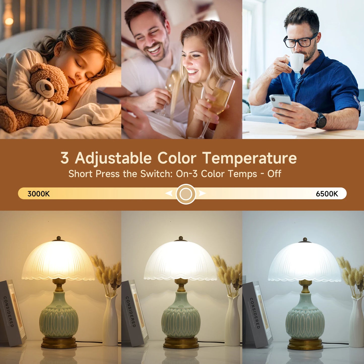 16" Modern Ceramic Table Lamps