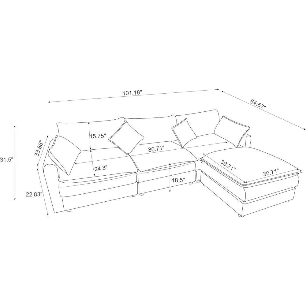 Sectional Sofas with Moveable