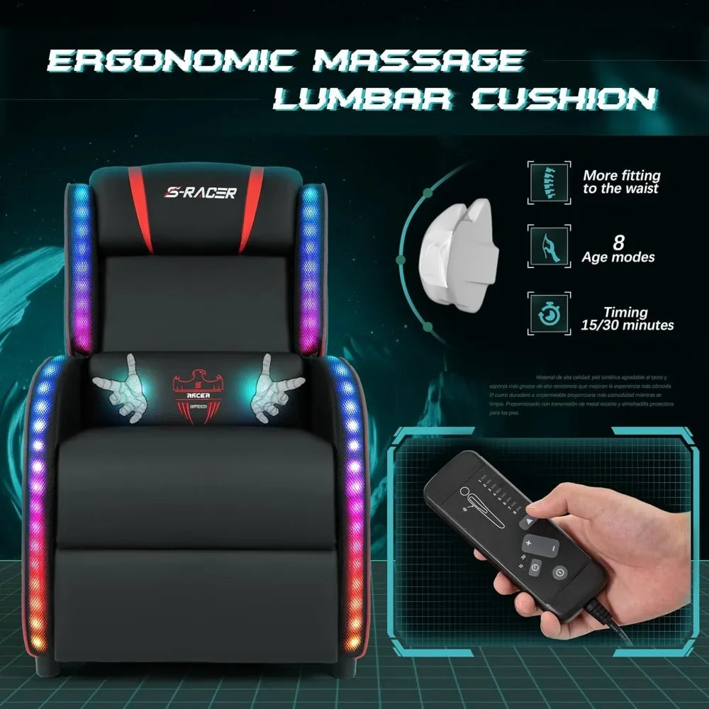 LED Gaming Massage Recliner