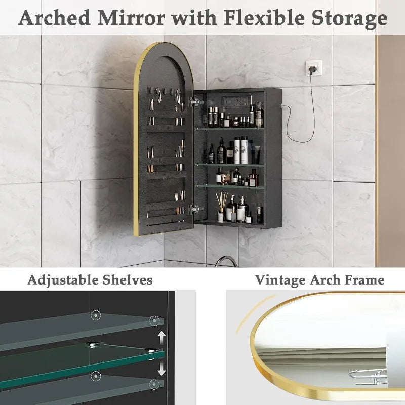 Arched Medicine Cabinet Bathroom Medicine Cabinet with Mirror with