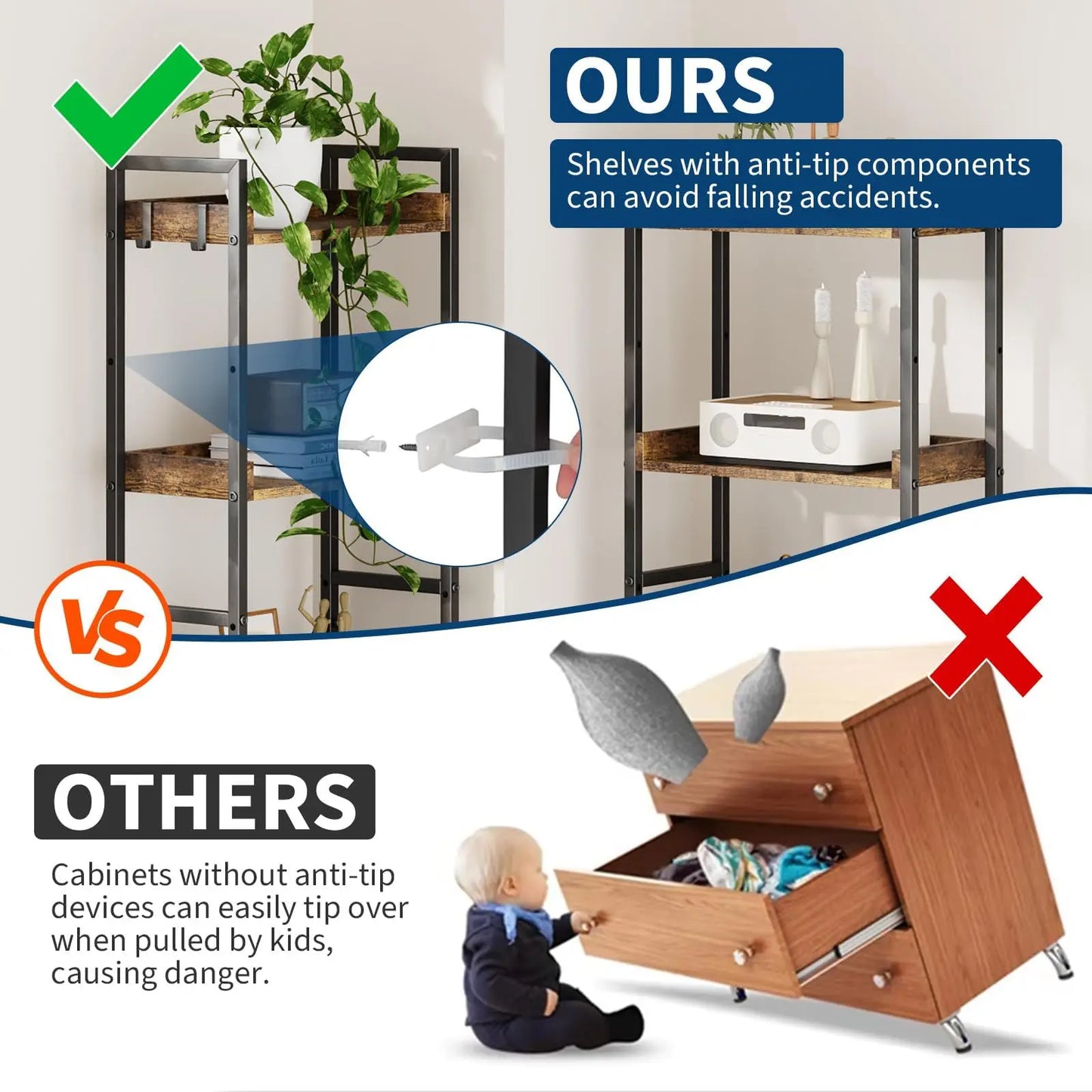 Triple 5 Tier Bookshelf