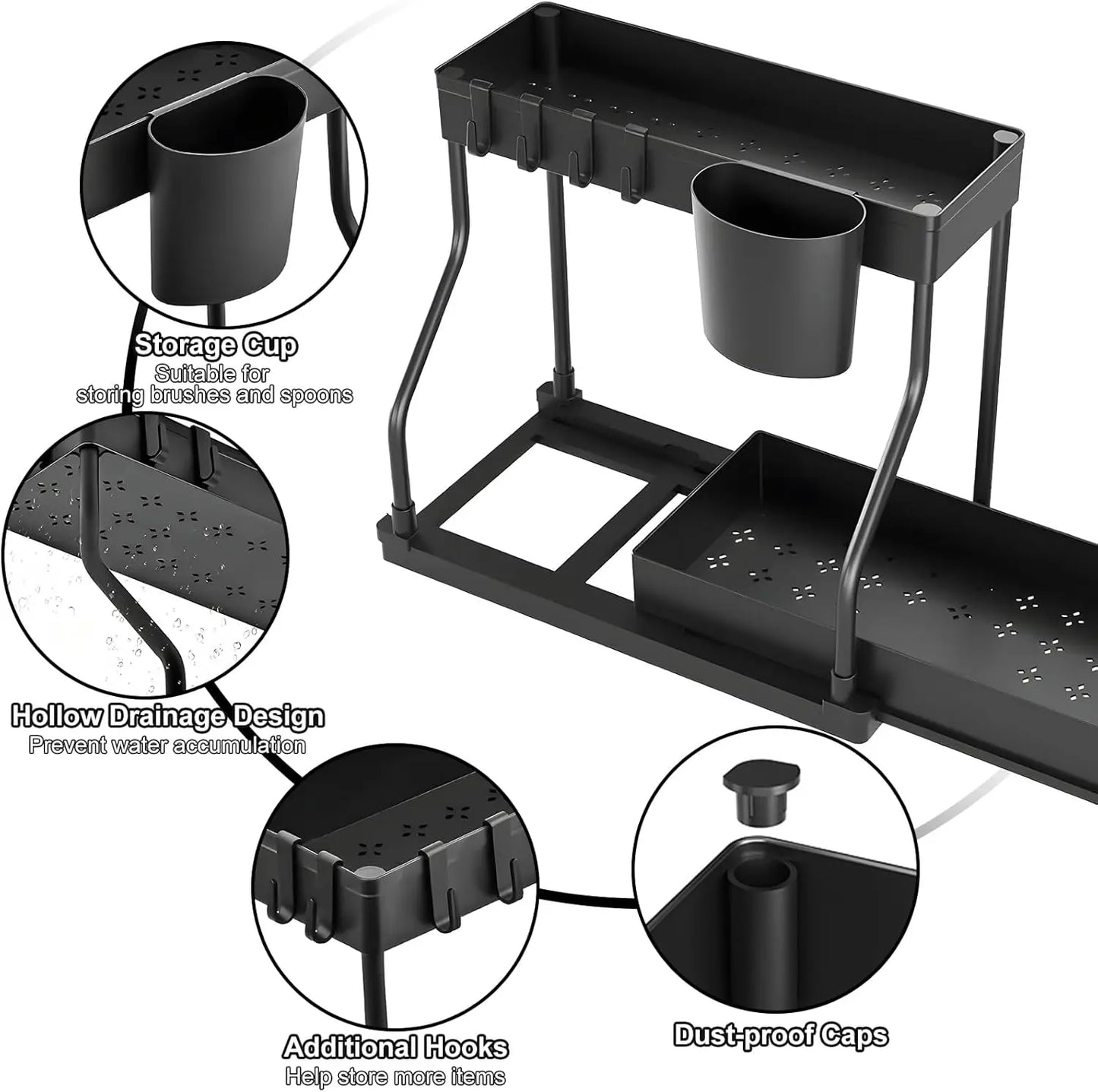 Under-sink storage rack