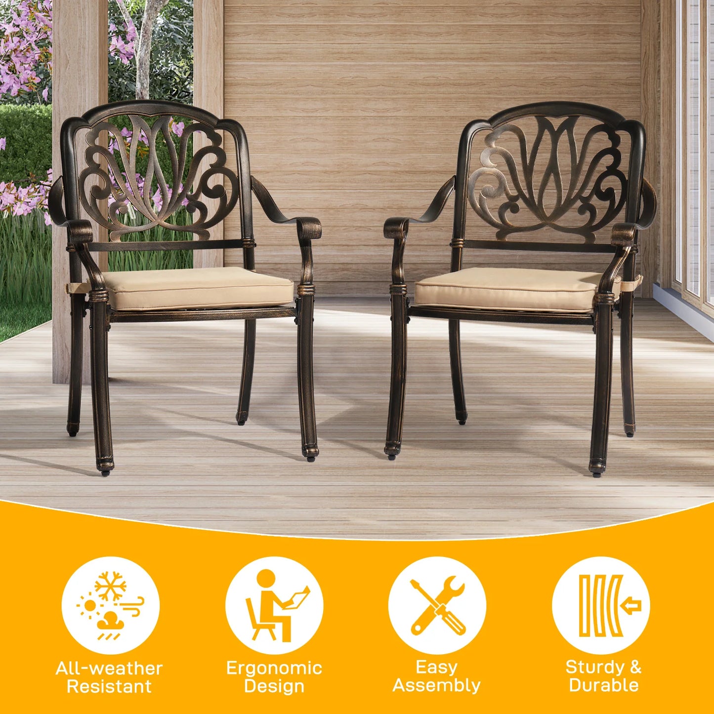 Outdoor Bistro Chairs Antique Bronze