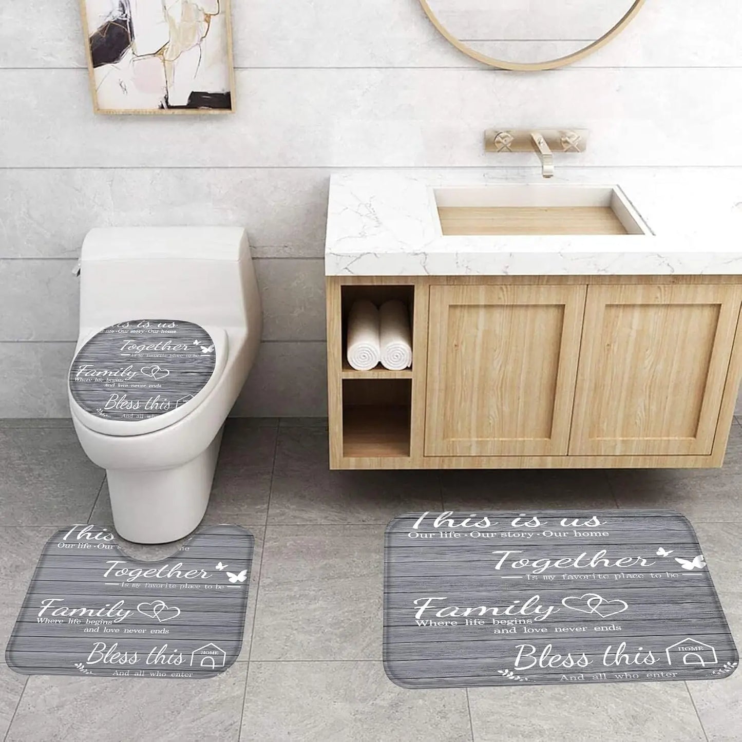4-Piece Grey Bathroom Set