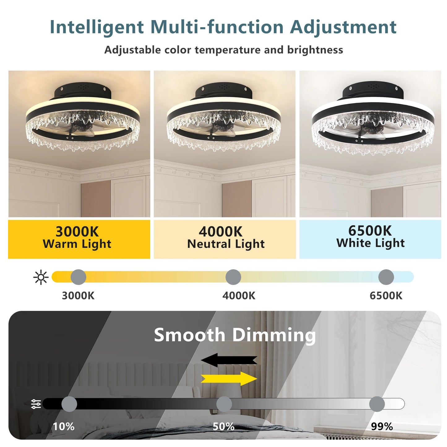 LED Ceiling Fan with Light