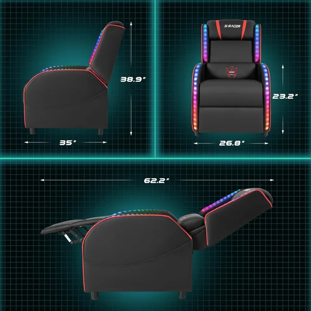 LED Gaming Massage Recliner