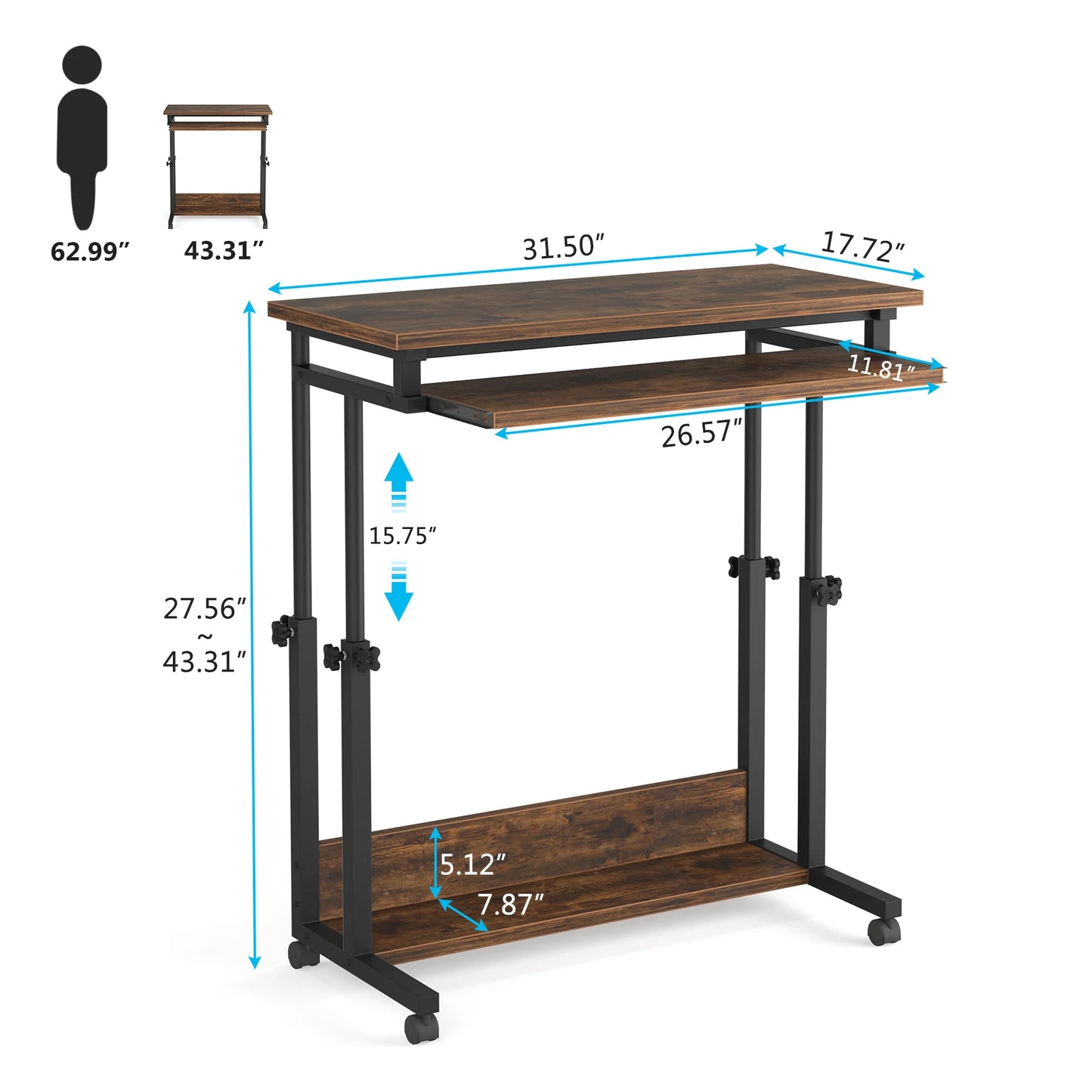 Rolling Computer Cart