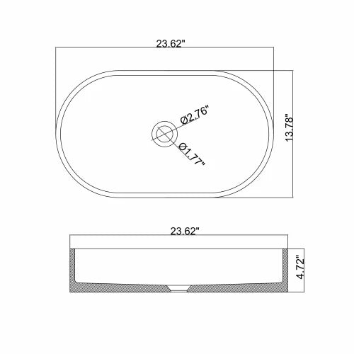 Oval Dark Green Bathroom Sink