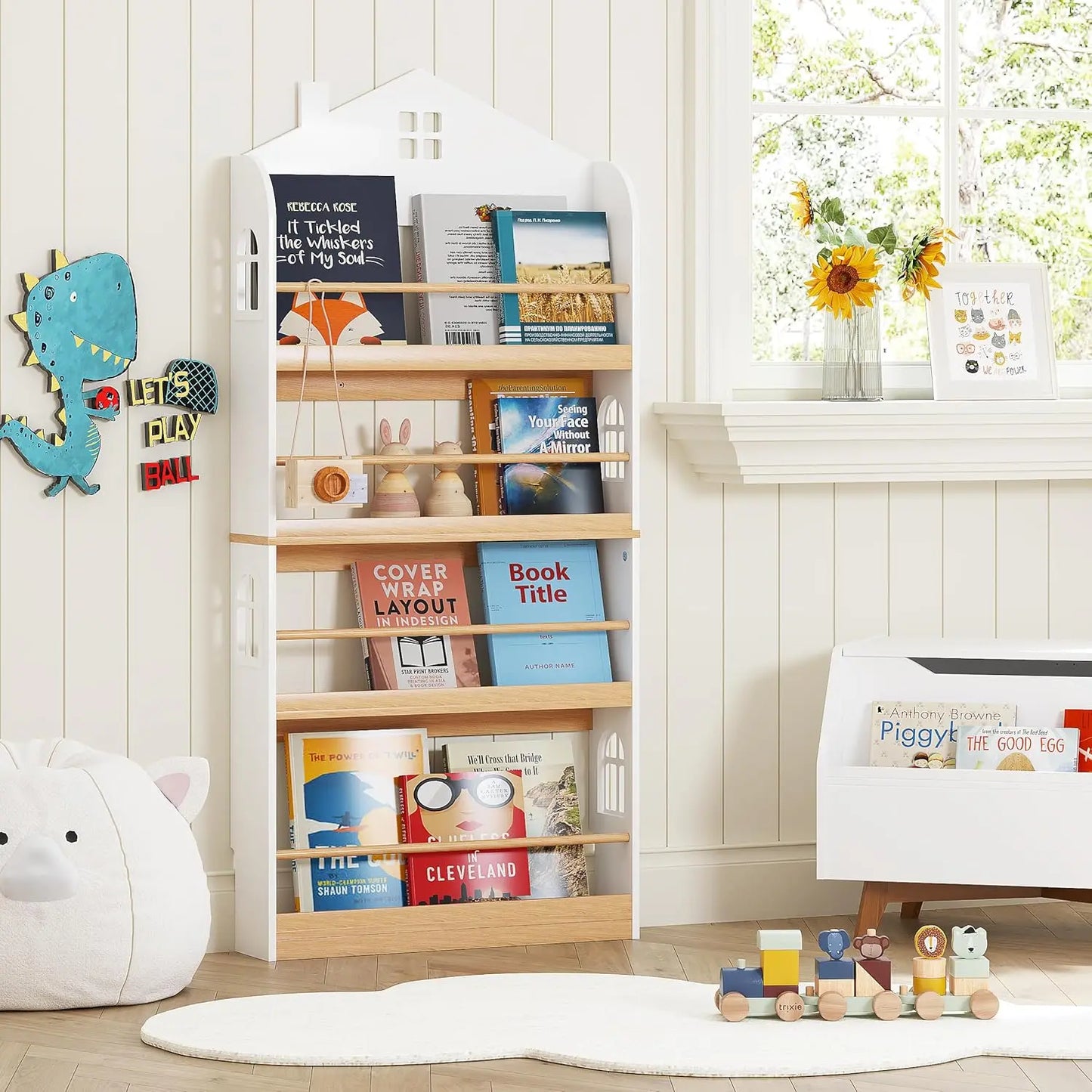 Wooden Bookcase Organizer