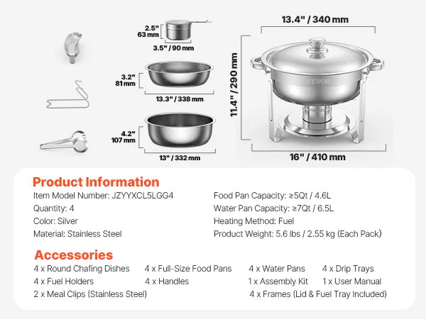 Round Catering Warmer Server