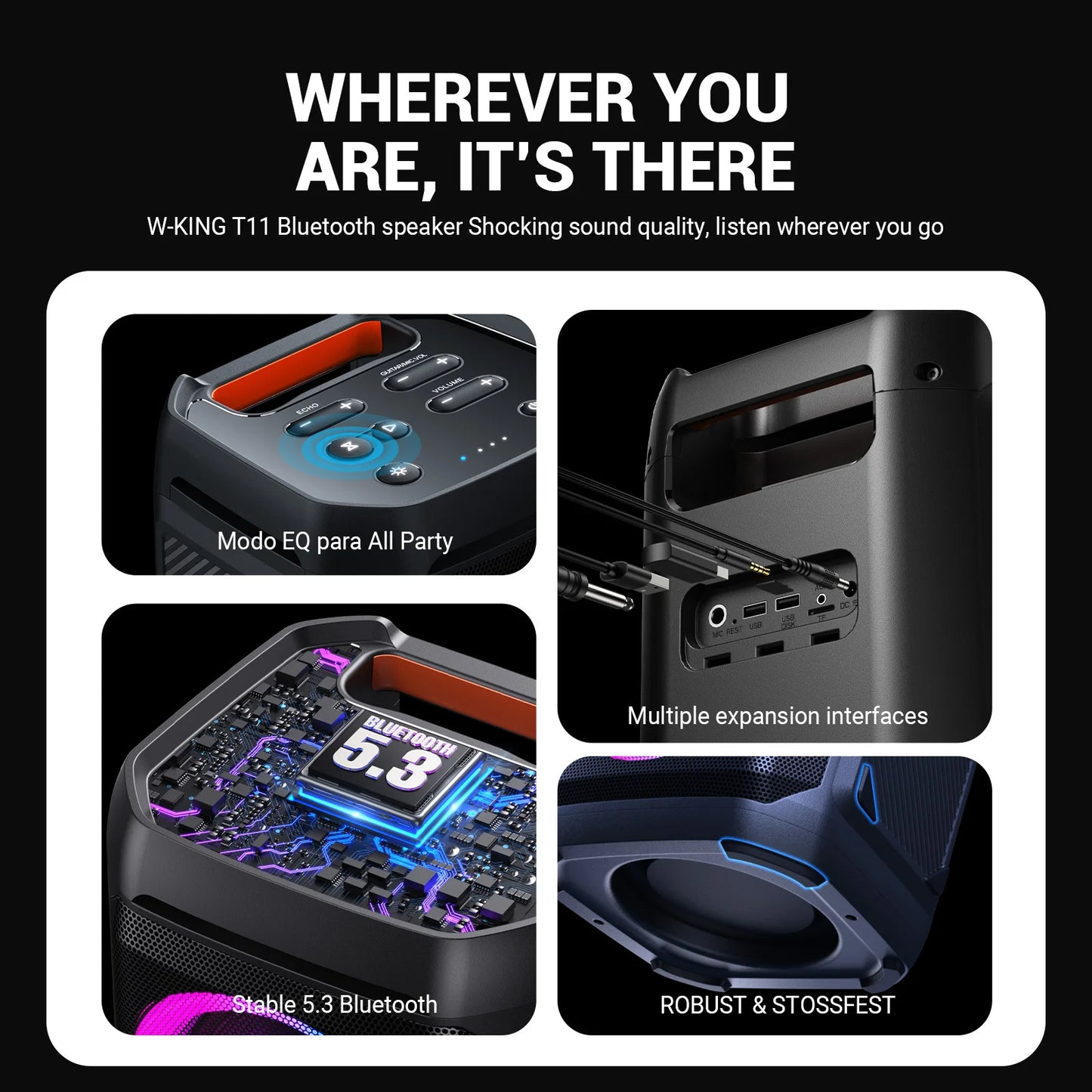 V5.3 Portable Party Boombox