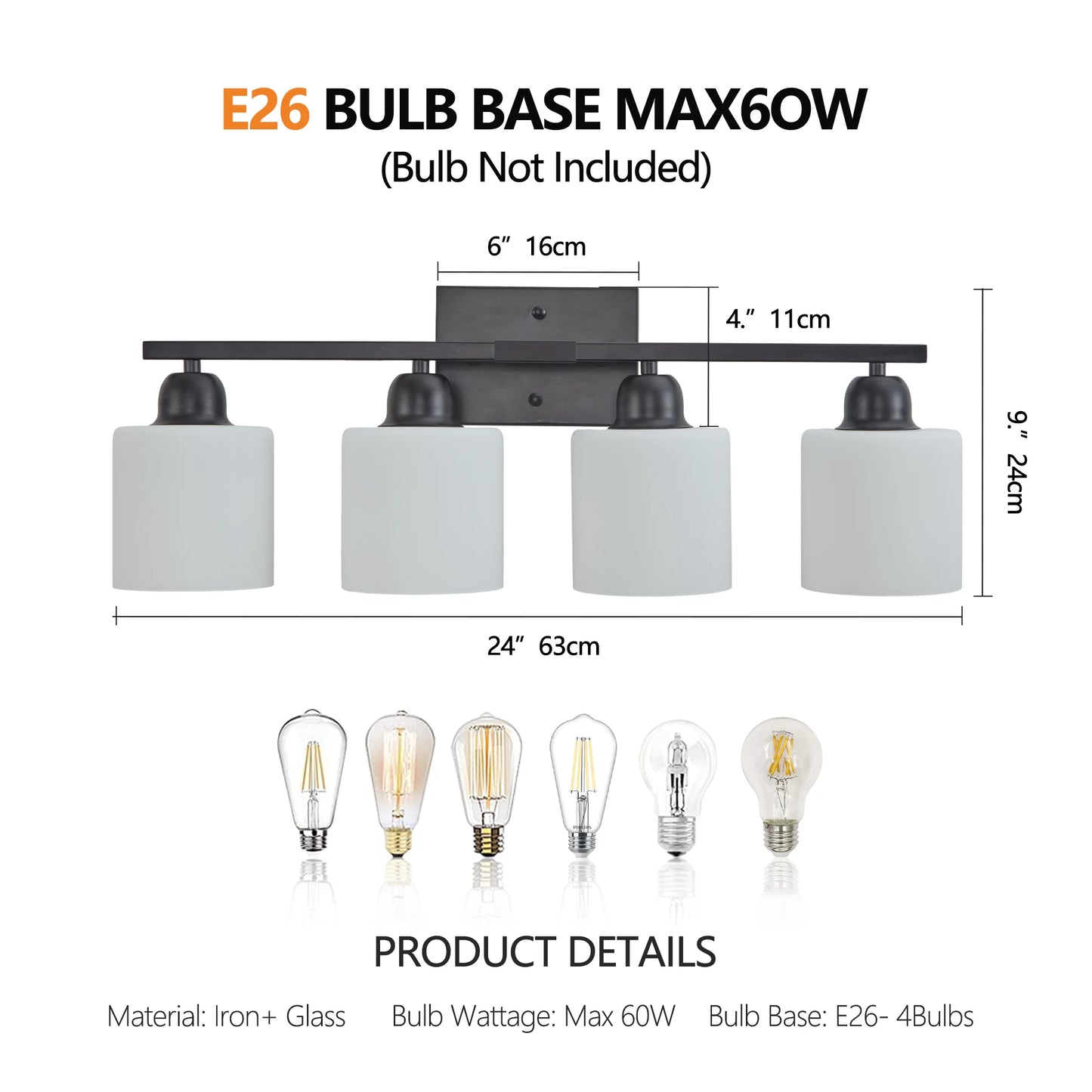4 Vanity Lights for Bedroom Mirror