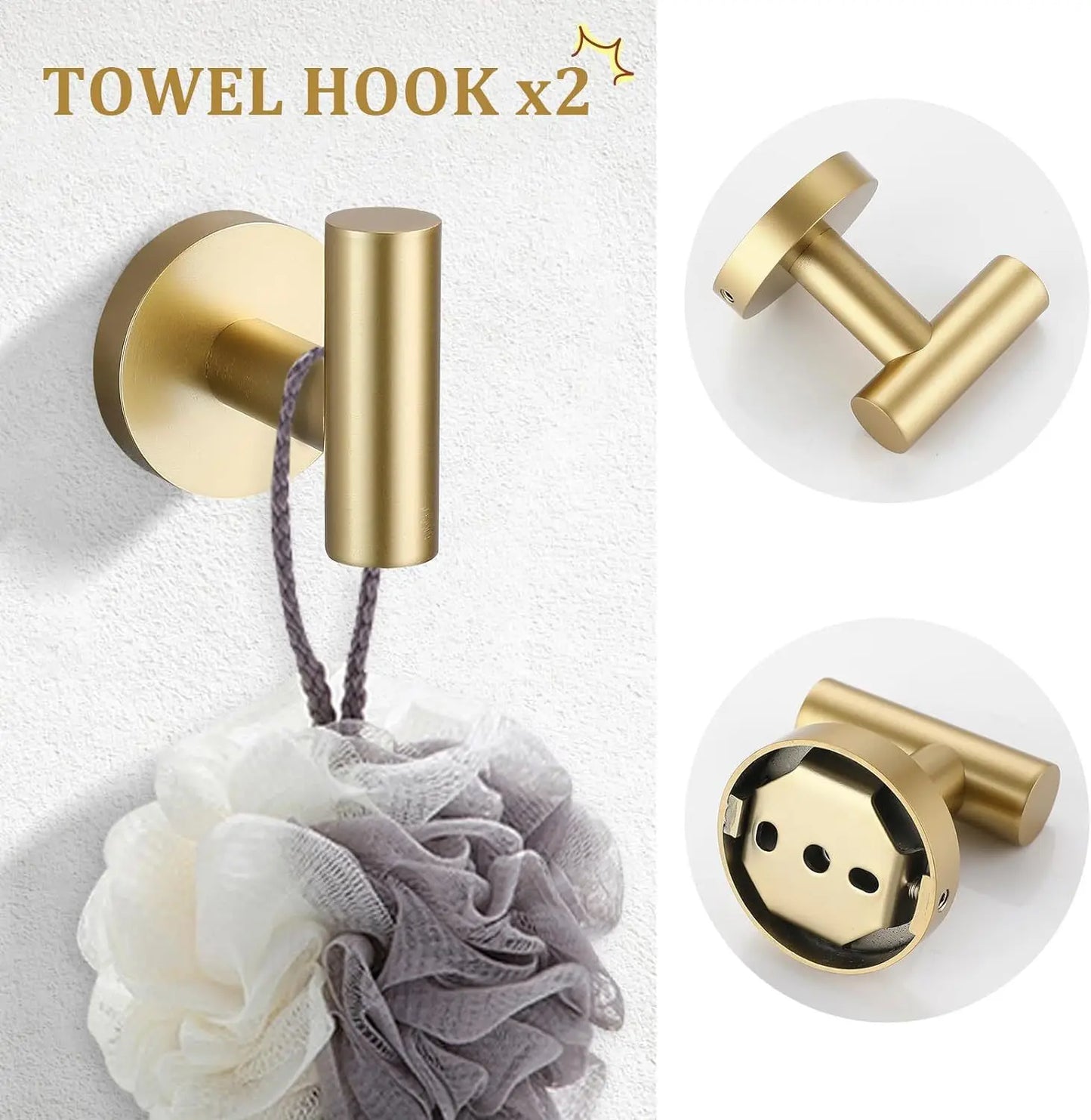 5 Piece Stainless Steel Towel Rack Set