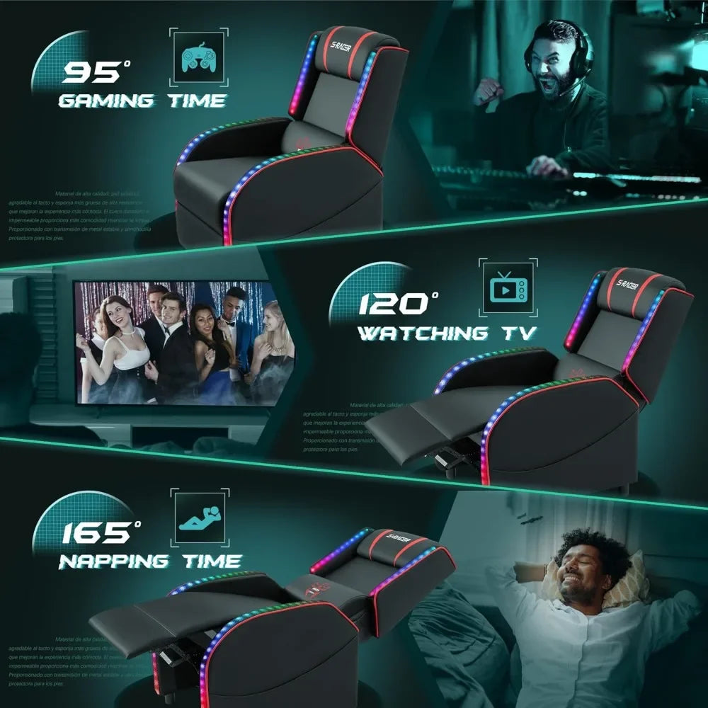 LED Gaming Massage Recliner