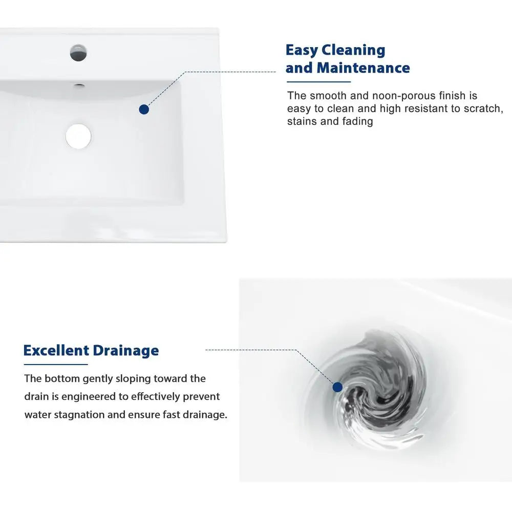 Ceramic Console Sink Set Bracket Drain Kit White/fwlink Tap Shelf Console Area