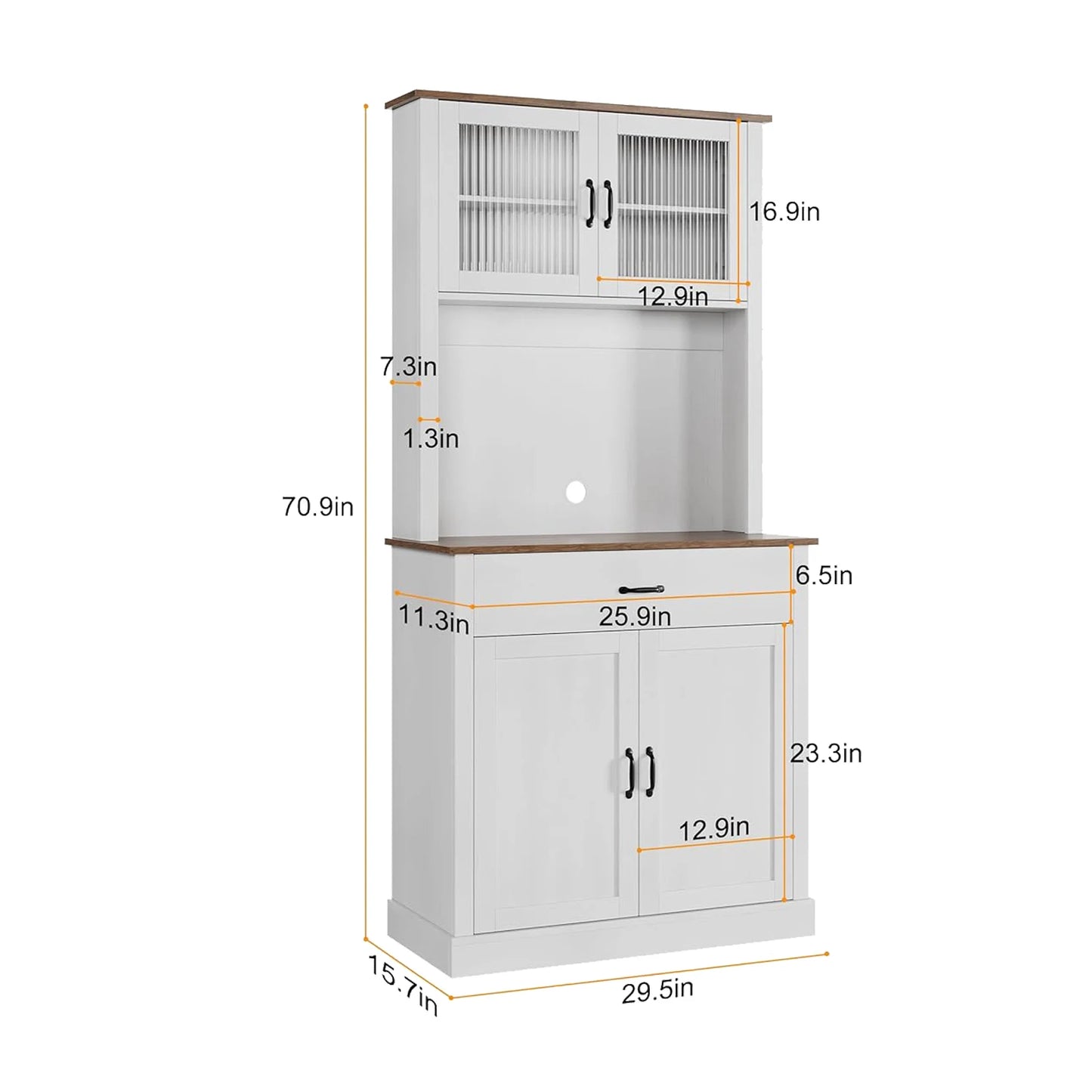 Freestanding Buffet Glass Doors