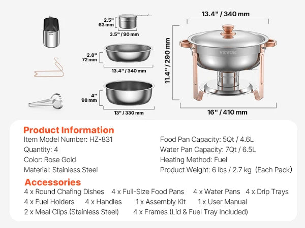 Round Catering Warmer Server