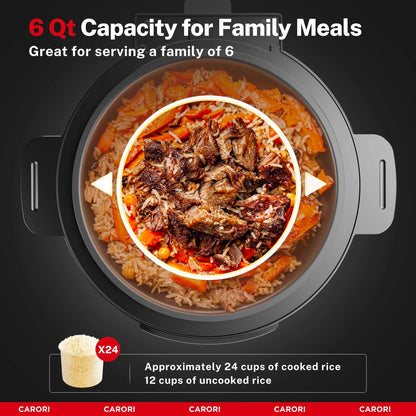 9-in-1 Electric Pressure Cooker 6 Qt Multi-Function
