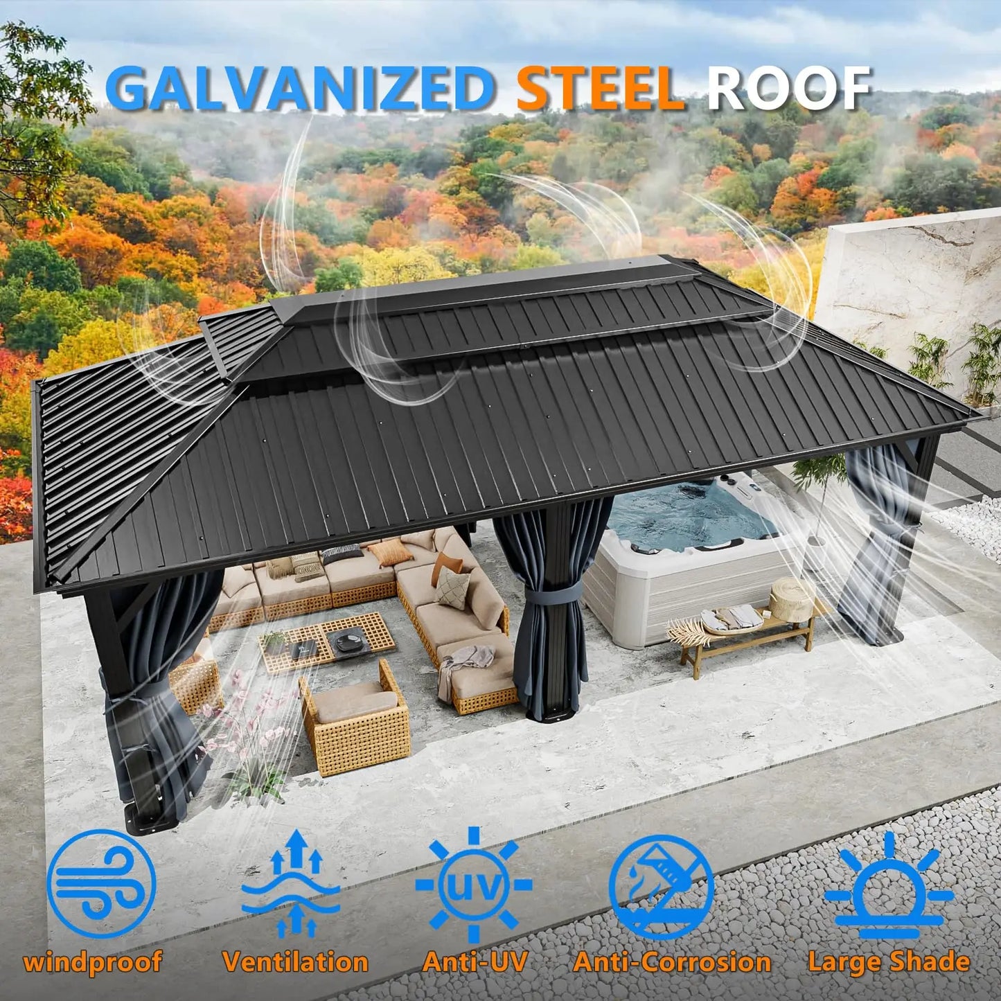 Heavy Duty Galvanized Steel Gazebo