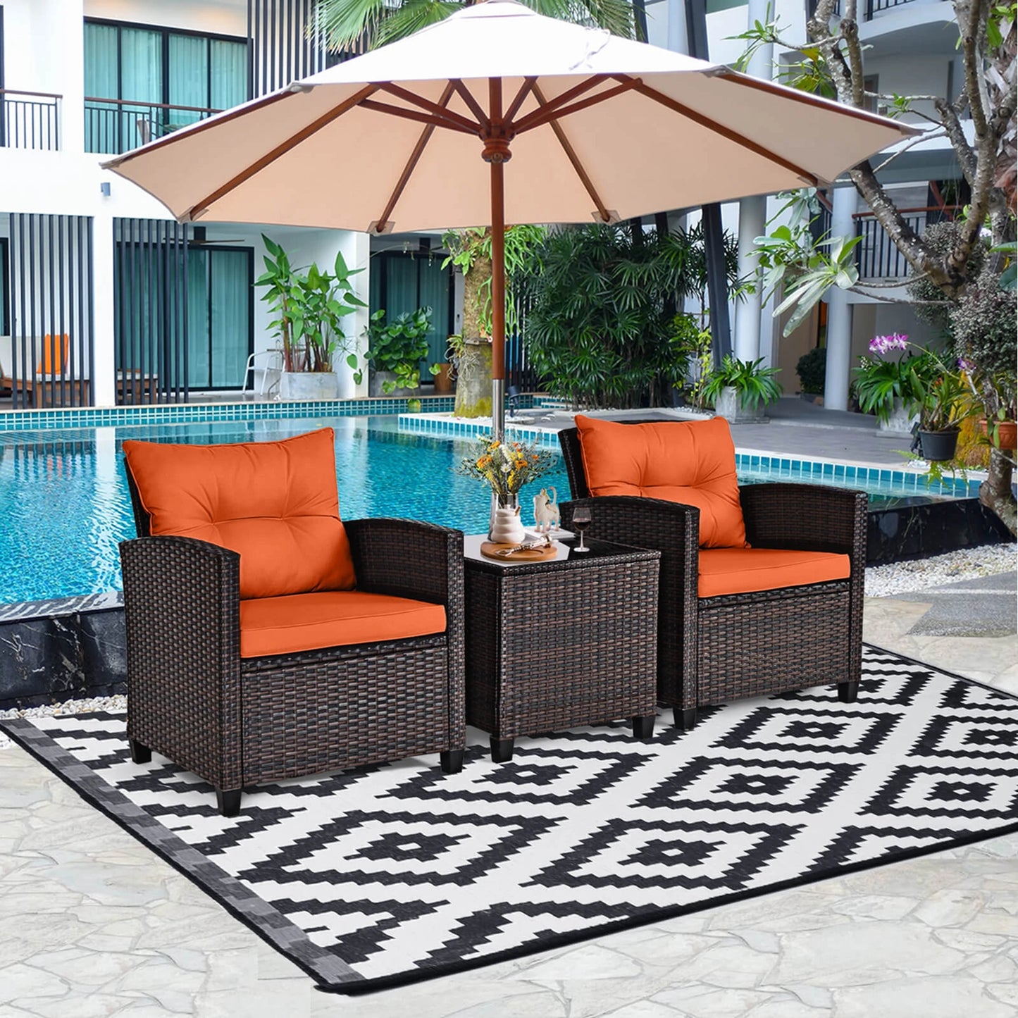 Patio Rattan Furniture Set