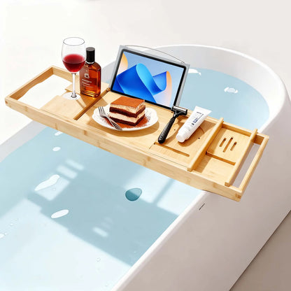 Expandable Bamboo Bathtub Tray