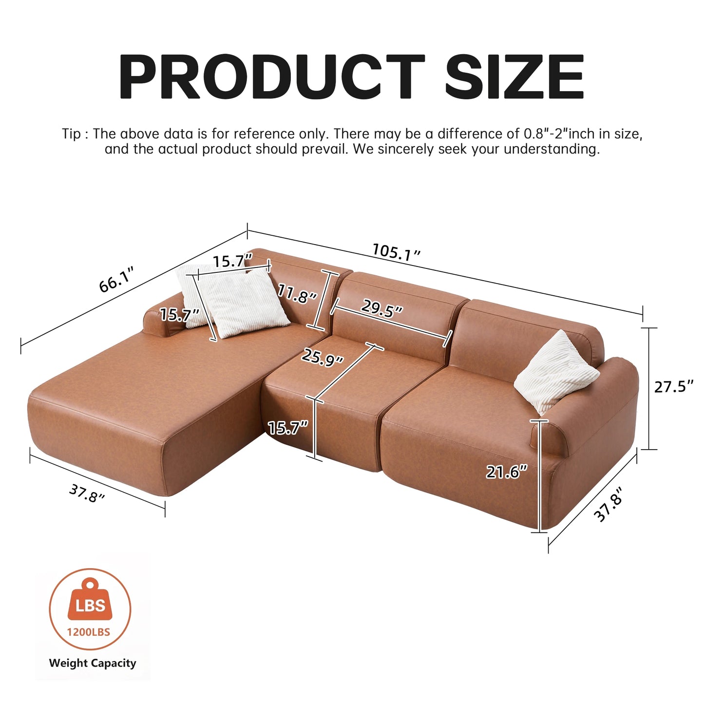 leather segmented sofa