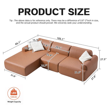 leather segmented sofa