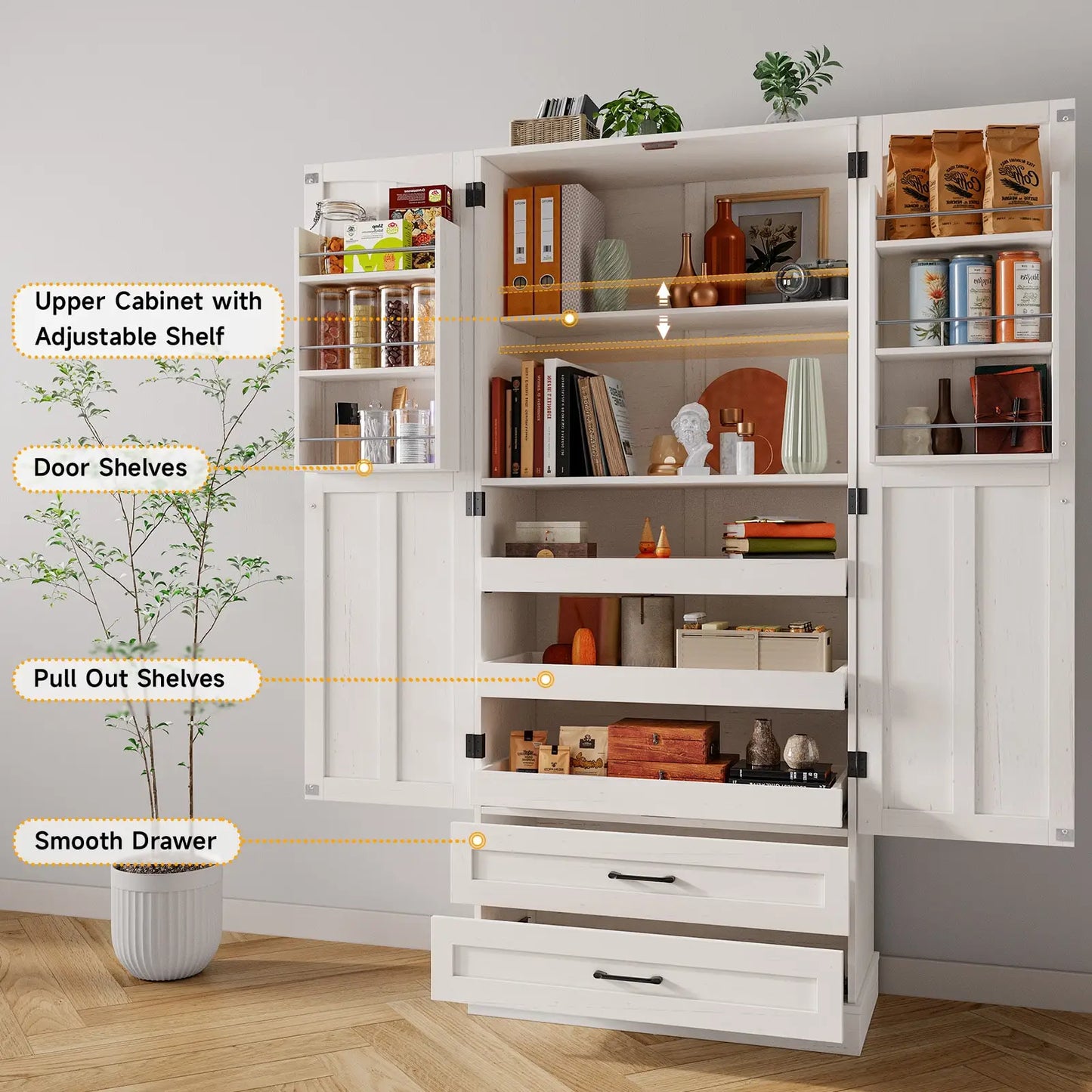 Tall Farmhouse Freestanding Pantry