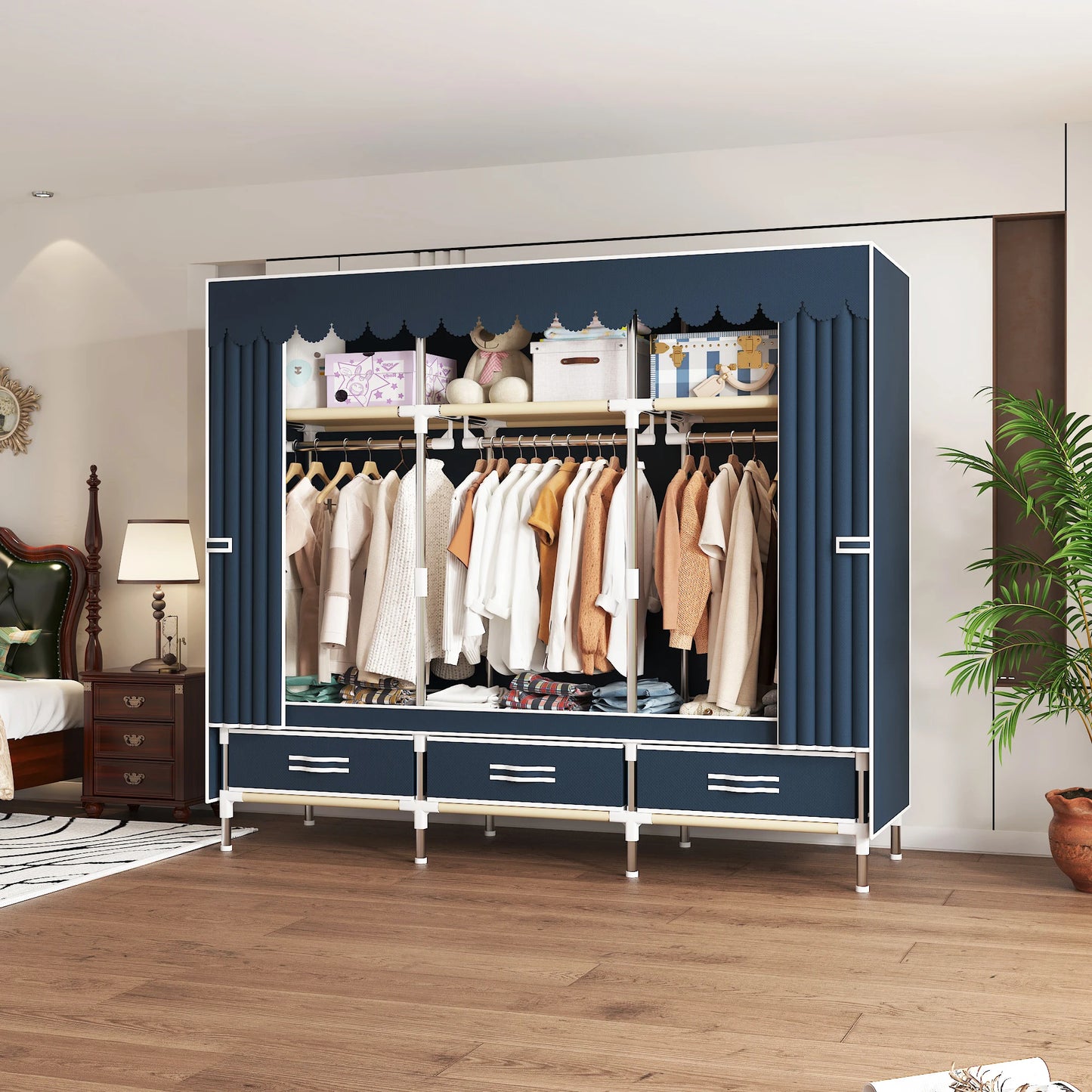 Portable Wardrobe Closet with - Includes for Bedroom
