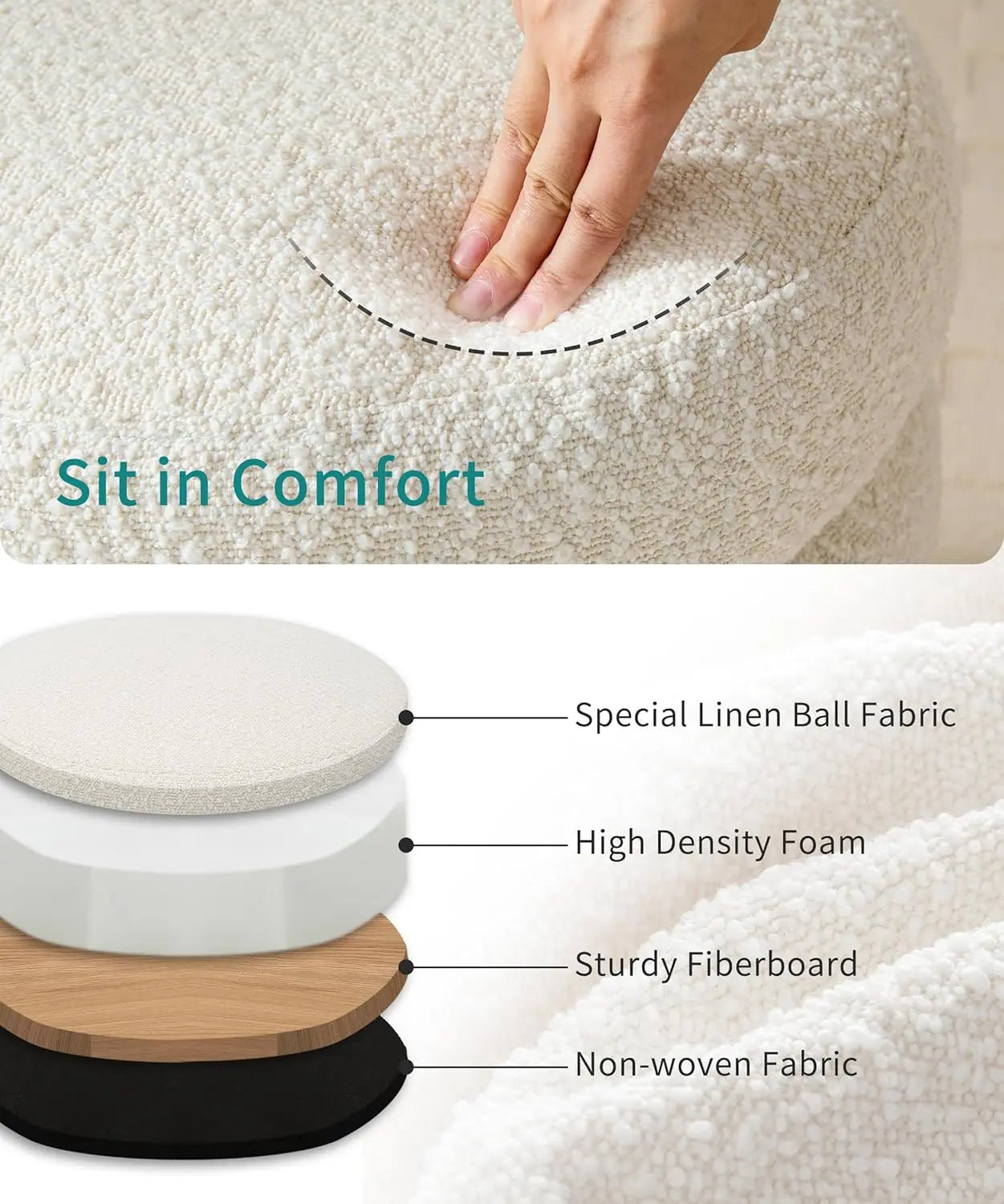 Modern Upholstered Vanity Stool