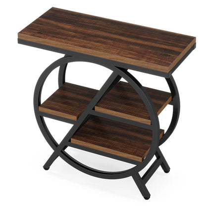 Narrow Side Table with Storage