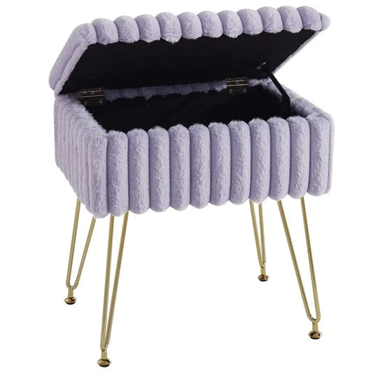 Faux Fur Stools for Vanity