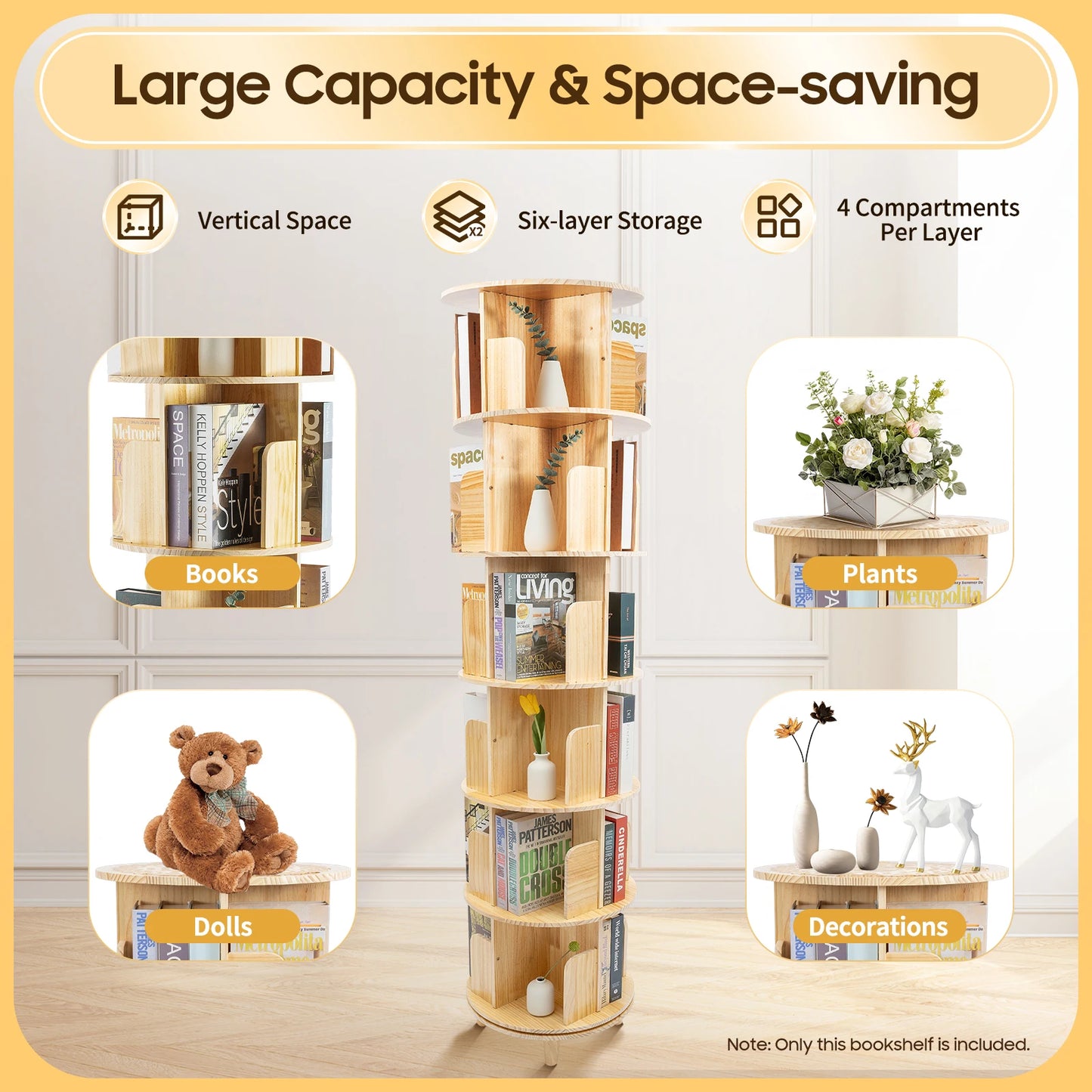 6 Tier Kids Book Storage Organizer