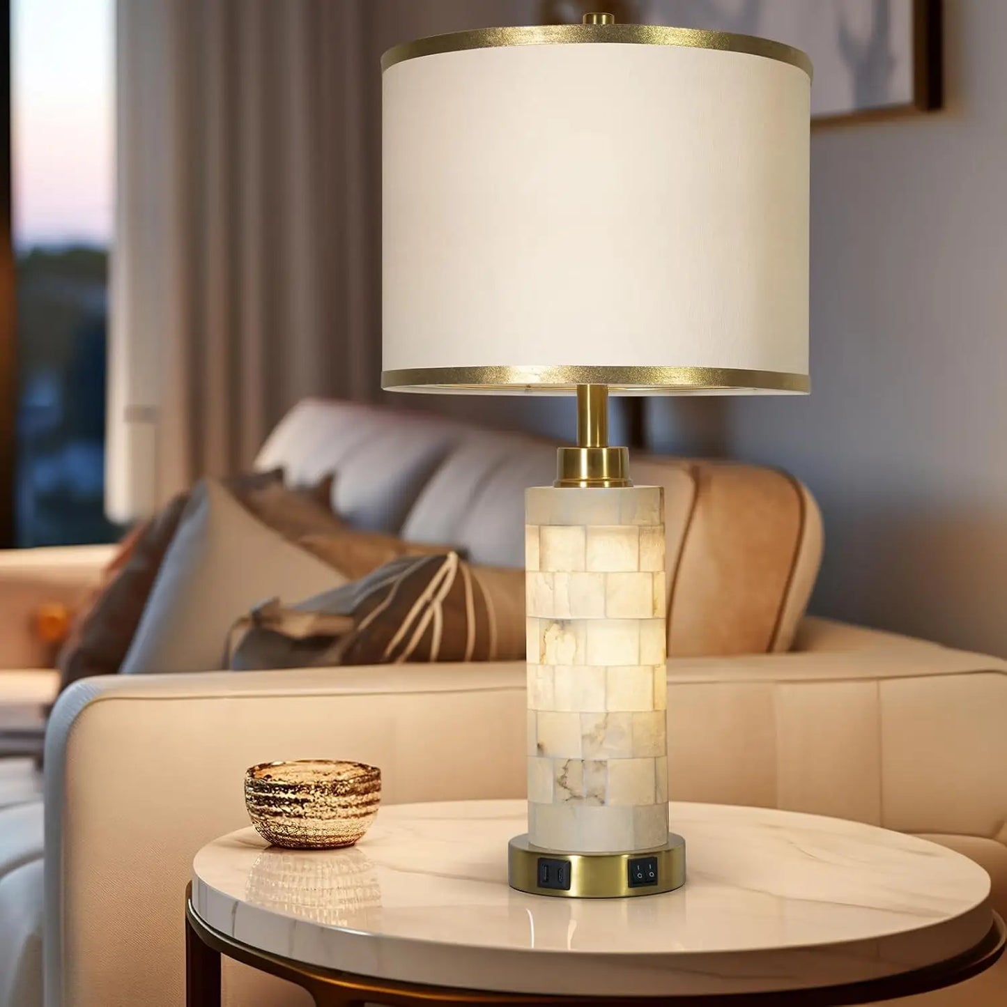 Alabaster Table Lamps Set