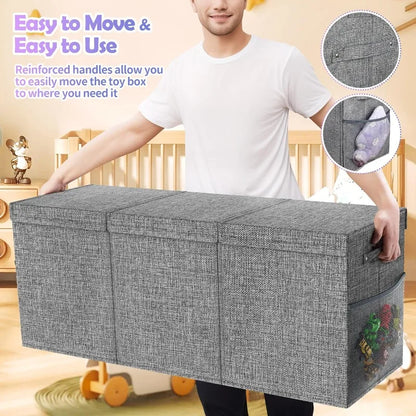 Extra Large Toy Box Chest with Lids