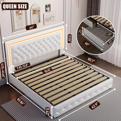 Queen LED Platform Bed Frame