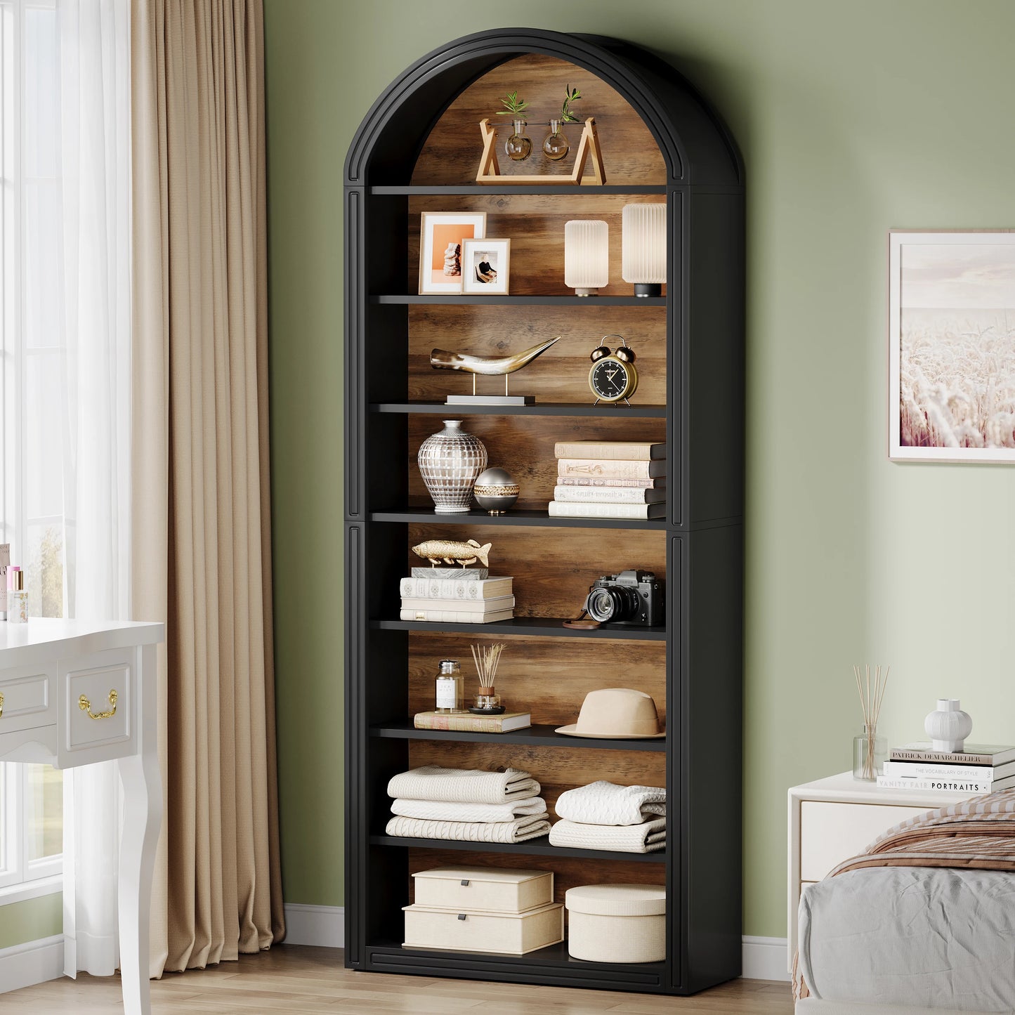 White Arched Bookcase