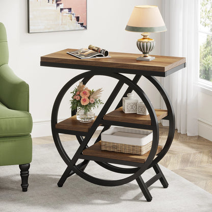 Narrow Side Table with Storage