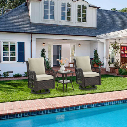 Wicker Swivel Chair Set