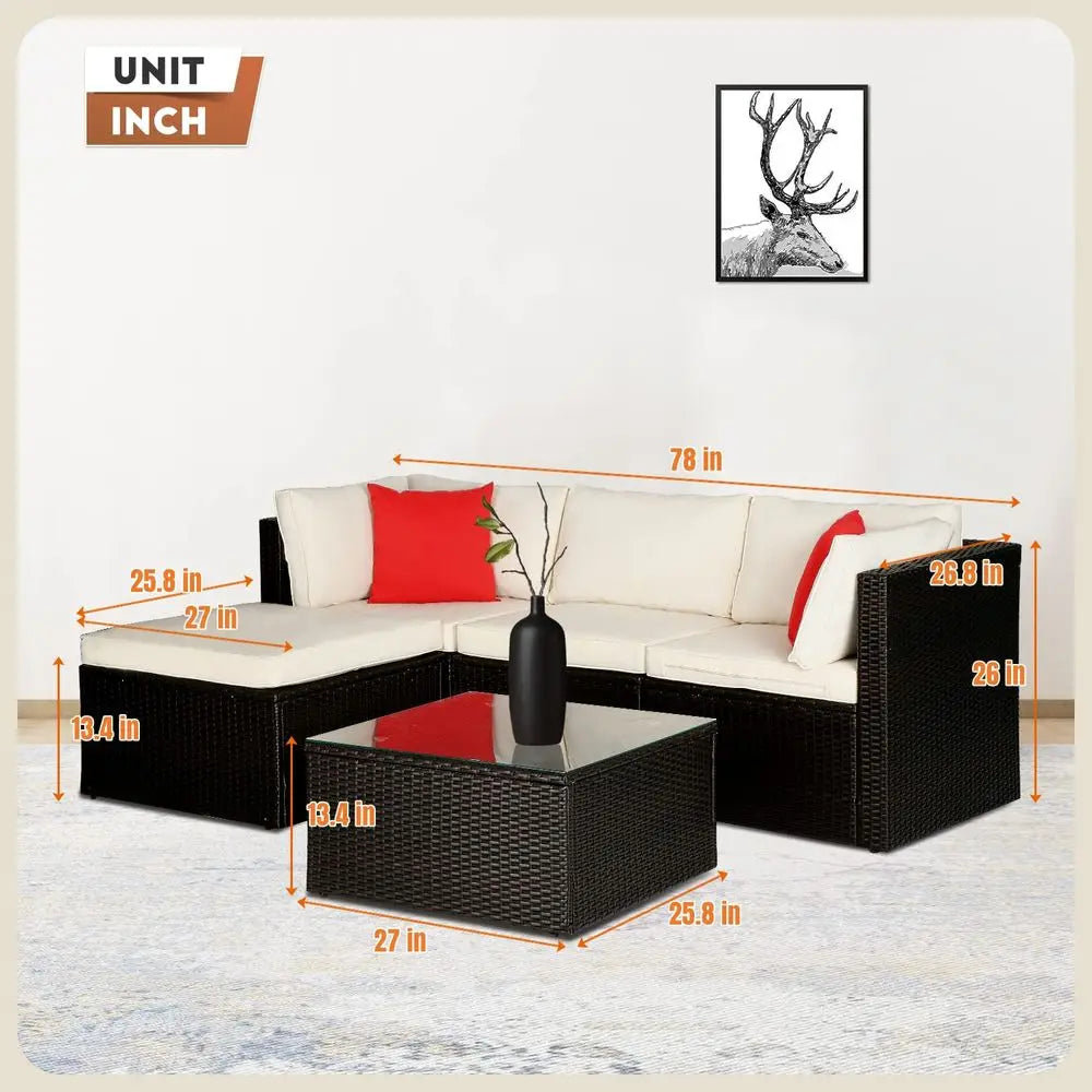Patio Sofa Wicker Sectional