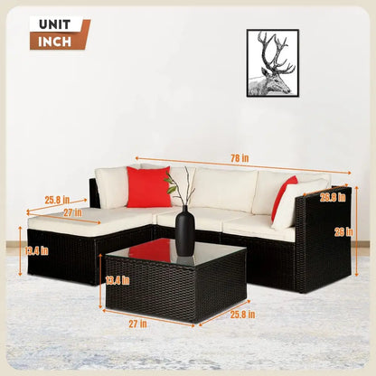 Patio Sofa Wicker Sectional