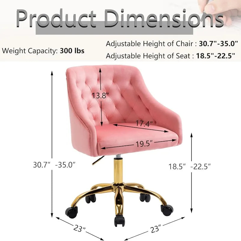 Vanity Chair with Wheels