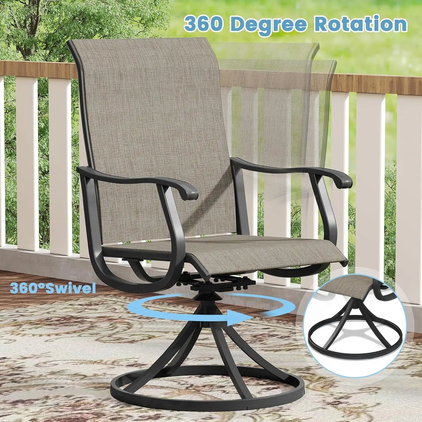 5 Pieces Outdoor Patio Dining Set