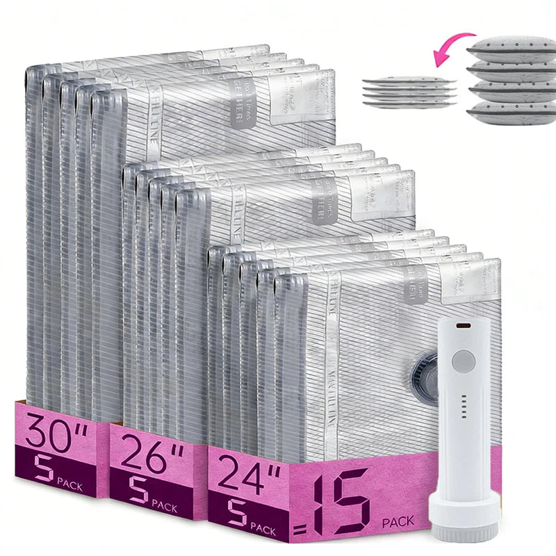 Cordless Travel Vacuum Bag Set