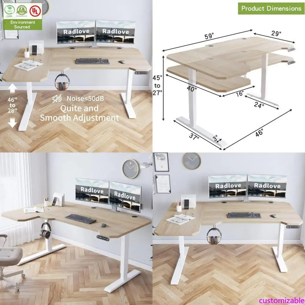 Electric L-Shaped Computer Desk