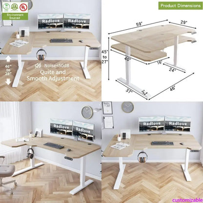 Electric L-Shaped Computer Desk
