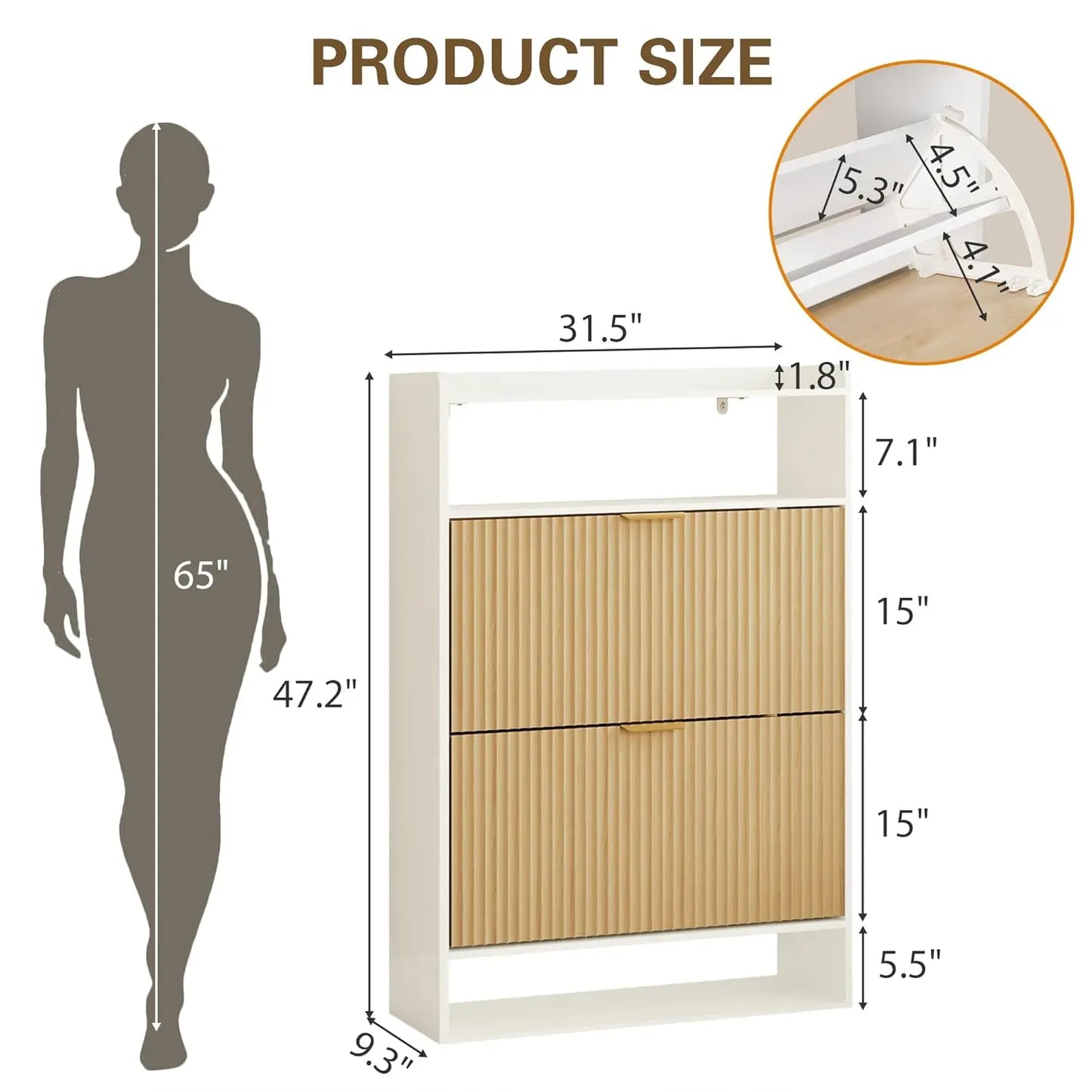 Modern  Wood Shoe Organizer