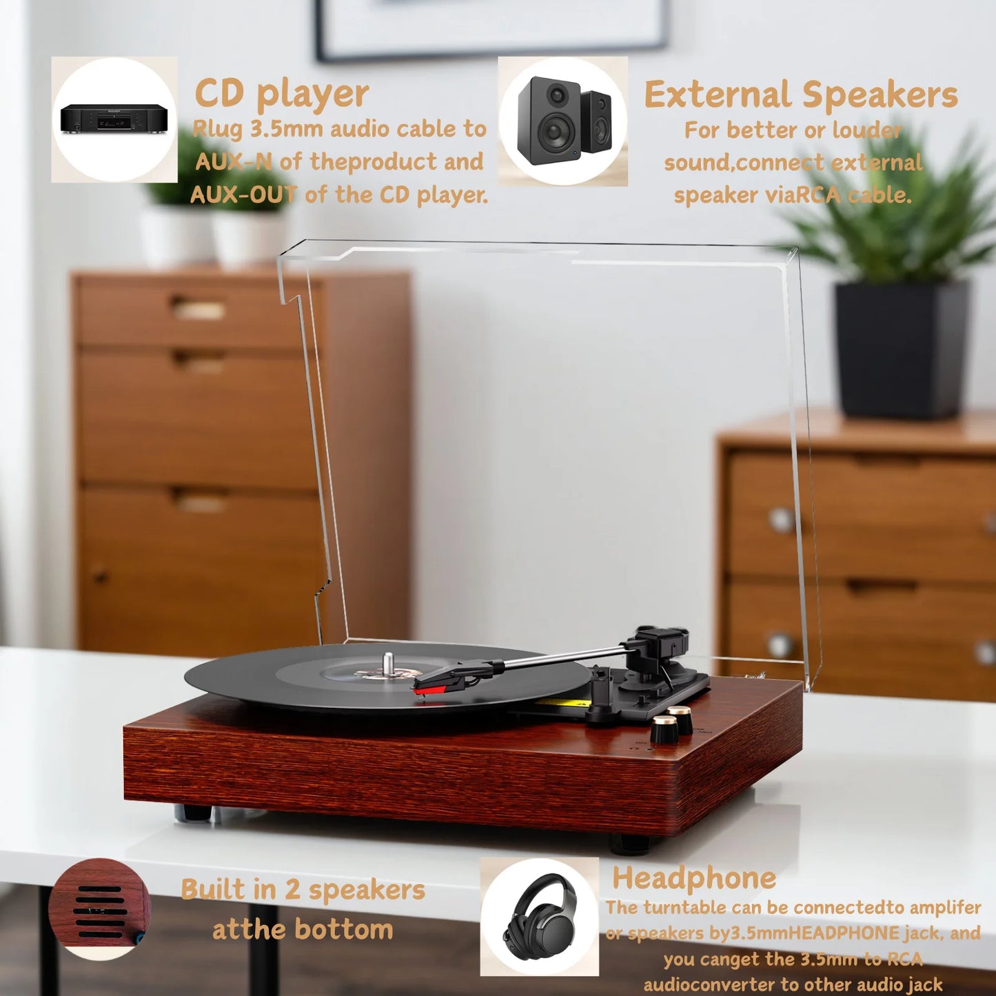 Record Player Vinyl Spinner